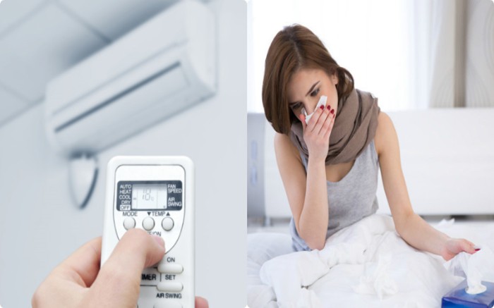 Đặt nhiệt độ điều hòa quá thấp khiến người dùng dễ bị sổ mũi, cảm cúm, viêm họng