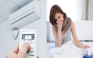 Đặt nhiệt độ điều hòa quá thấp khiến người dùng dễ bị sổ mũi  , cảm cúm, viêm họng